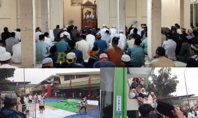 
 Berkah di Balik Derasnya Hujan: Ribuan Jamaah Tetap Khidmat Tunaikan Salat Idulfitri di Masjid Baitul Ma’mur Pasar Sanggam Adji Dilayas