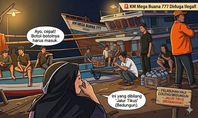 
 Aparat Diminta Tindak Tegas KM Mega Buana 777: Diduga Angkut Penumpang Ilegal Lintas Provinsi