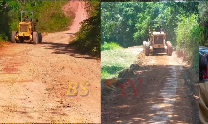 
 Perbaikan Jalan Di Kampung Bliu, Kecamatan Kelai, Kabupaten Berau.  Harapkan Sinyal Juga Diperkuat