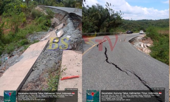 
 Jalan Poros KM 18 Berau-Tanjung Selor Amblas, Pengguna Jalan Terancam