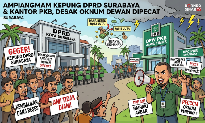 
 Geger! AMI Ancam Kepung DPRD dan Kantor PKB Surabaya, Desak Oknum Dewan ‘Penyunat’ Dana Reses Dipecat!