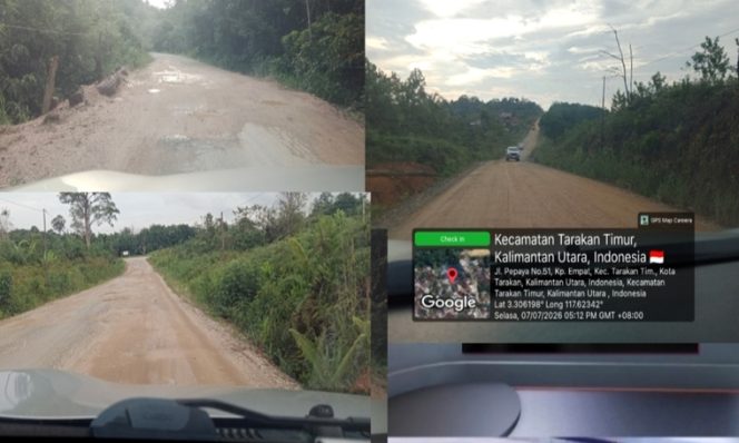 
 Akses Jalanan di Apung Kilo 9 Bulungan Memprihatinkan, Warga Desak Pemerintah Tuntaskan Pengaspalan