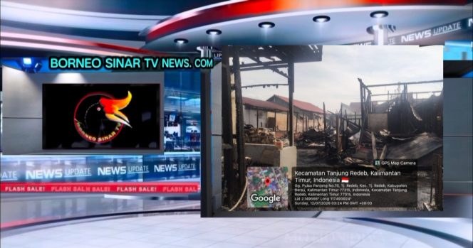 
 Rumah Wartawan Borneo Sinar TV di Berau Terbakar, Lima Bangunan Ludes Dilalap Api