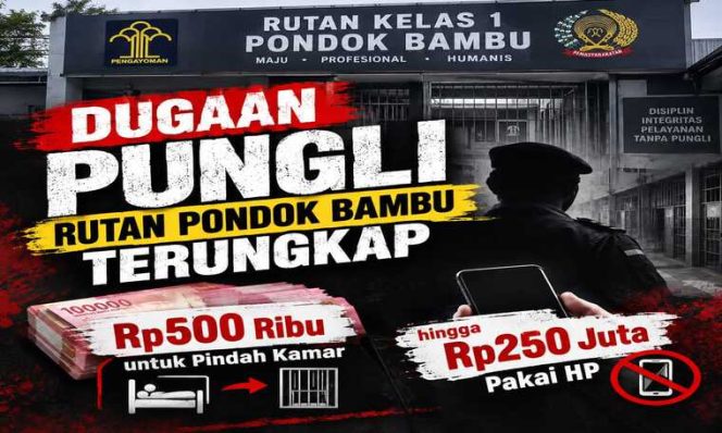 
 Pungli hingga Rp250 Juta dan Krisis Air Bersih di Rutan Pondok Bambu Terungkap